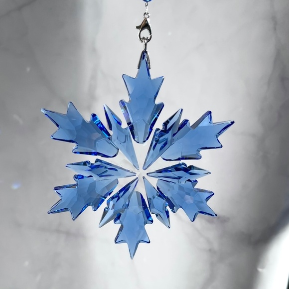 Crystal Snowflake Sun Catcher Christmas Tree Decor Czech Bohemia Crystal Gift - Picture 5 of 12